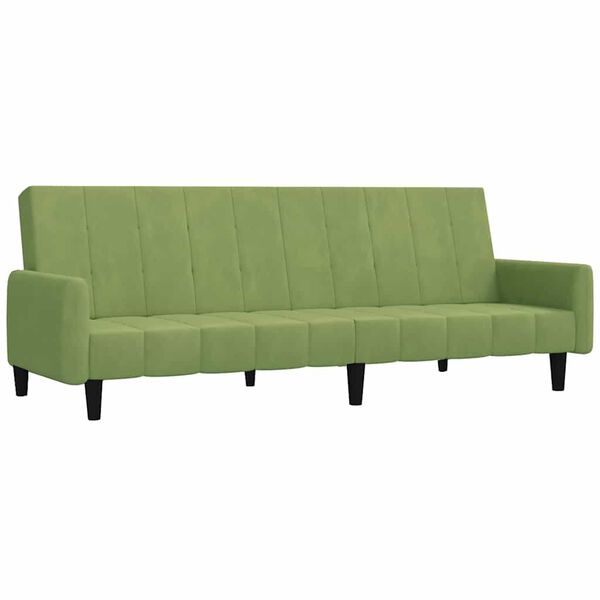 vidaXL Sof&aacute;-cama de 2 lugares veludo verde-claro