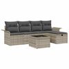 vidaXL Conjunto de Sof&aacute; de Jardim 6 unid. Cinzento-claro vime PE