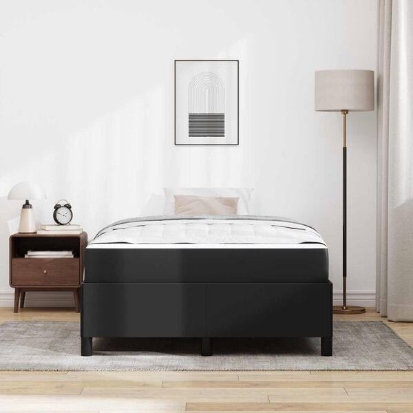 vidaXL Estrutura da Cama com colch&atilde;o Preto 120 x 190 cm tecido