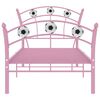 vidaXL Estrutura de cama com design de futebol 90x200 cm metal rosa
