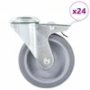 vidaXL 24 pcs rodas girat&oacute;rias com orif&iacute;cio para parafuso 100 mm