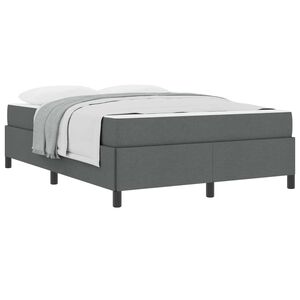 vidaXL Cama Box com colch&atilde;o Cinza Escuro 140 x 190 cm tecido