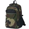 vidaXL Mochila escolar 40 L preto e camuflagem