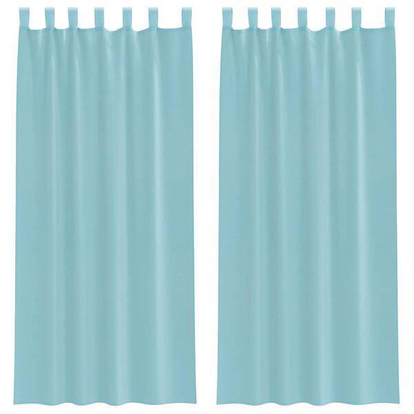 vidaXL Cortinas de voile com laços 2 pcs turquesa 140x245 cm