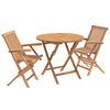 vidaXL Conjunto de Bistro de Jardim Dobr&aacute;vel de 3 Pe&ccedil;as Natural