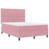 vidaXL Cama Box com colch&atilde;o com cabeceira Rosa 140 x 190 cm Veludo