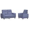 vidaXL Conjunto de Sof&aacute;s 2 pcs Azul Jeans Tecido