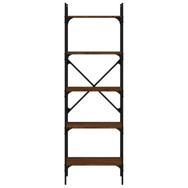 vidaXL Estante c/ 5 prateleiras derivados de madeira carvalho castanho