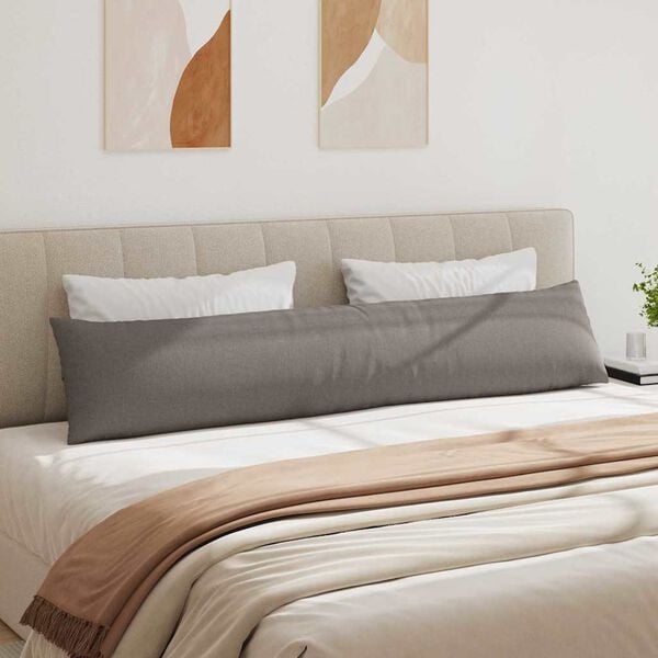 vidaXL Travesseiros de Sof&aacute; 2 pcs Cinzento-acastanhado 200 x 40 cm