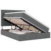 vidaXL Cama de Armazenamento LED com Colch&atilde;o Cinzento-Escuro