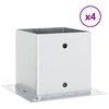 vidaXL Bases de poste quadradas 4 pcs prata 141x141 mm a&ccedil;o galvanizado