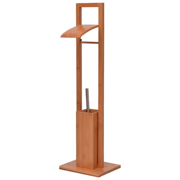 vidaXL Suporte papel higi&eacute;nico p/ casa de banho bambu 20x24,5x81,5 cm