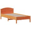 vidaXL Cama com estante sem colchão 75x190cm pinho maciço castanho-mel
