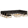 vidaXL Conjunto de Sof&aacute;s para Exterior 10 unid. Branco e Preto
