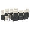 vidaXL Conjunto de Jantar para Jardim 9 unid. Preto vime PE