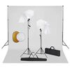 vidaXL Kit est&uacute;dio fotogr&aacute;fico com l&acirc;mpadas/sombrinhas/fundo/refletor