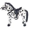 vidaXL Brinquedo de montar cavalo peluche preto e branco XXL