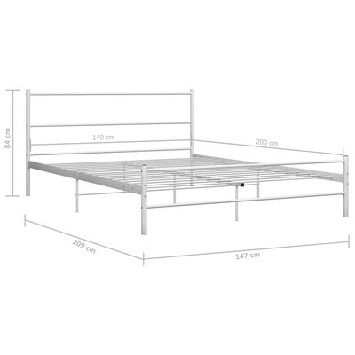 vidaXL Estrutura de cama em metal branco 140x200 cm