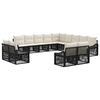 vidaXL Conjunto de Sof&aacute; de Jardim 13 unid. Preto vime PE