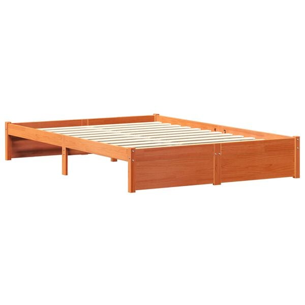 vidaXL Estrutura de Cama de Estante Marrom Cera 160 x 200 cm