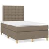 vidaXL Cama boxspring c/ colch&atilde;o 120x190cm tecido castanho-acinzentado