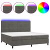 vidaXL Cama box spring c/ colch&atilde;o/LED 200x200cm veludo cinzento-escuro