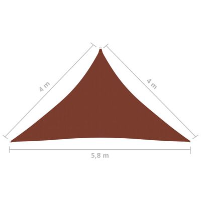 vidaXL Para-sol est. vela tecido oxford triangular 4x4x5,8 m terracota