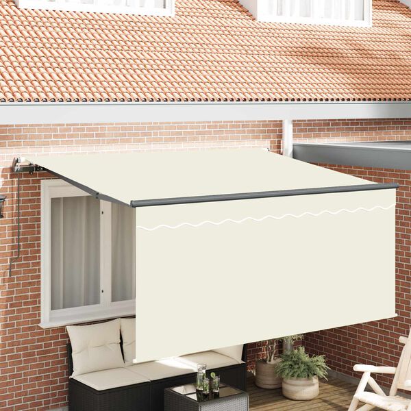 vidaXL Toldo Retr&aacute;til Manual Creme 300 x 200 cm Poli&eacute;ster e Alum&iacute;nio