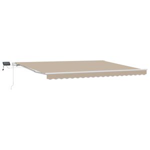 vidaXL Toldo retr&aacute;til Bege 450 &times; 300 cm Tecido e Alum&iacute;nio