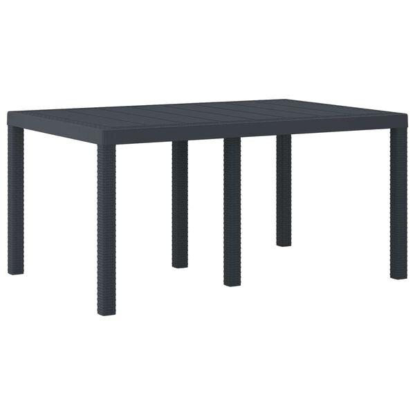 vidaXL Mesa de Jantar para Jardim Antracite 150 x 100 x 73 cm vime PE