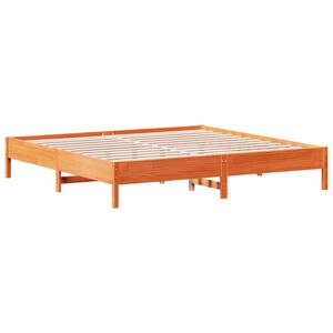 vidaXL Cama sem colch&atilde;o 200x200 cm pinho maci&ccedil;o castanho-mel