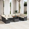 vidaXL Conjunto de Sofá de Jardim 11 pcs Preto Rattan Sintético