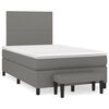 vidaXL Cama boxspring com colch&atilde;o 120x190 cm tecido castanho-escuro