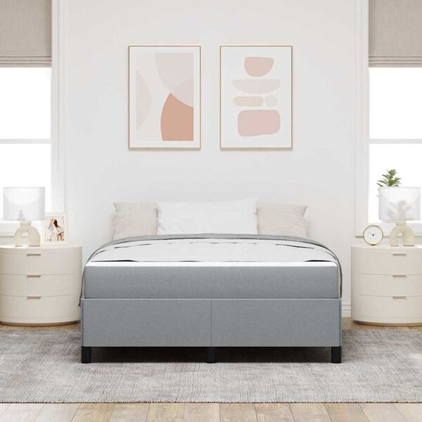 vidaXL Cama Box Cinzento-claro 160 x 200 cm tecido