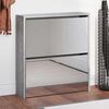 vidaXL Sapateira com espelho 2 divis&oacute;rias 63x17x67 cm cinza sonoma