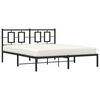 vidaXL Estrutura de cama em metal com cabeceira 150x200 cm preto