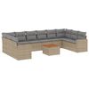 vidaXL 11 pcs conjunto sof&aacute;s de jardim c/ almofad&otilde;es vime PE bege