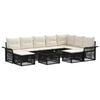 vidaXL Conjunto de Sof&aacute; de Jardim 10 unid. Preto e Branco Creme