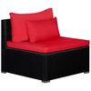 vidaXL Conjunto lounge de jardim c/ almofad&otilde;es 9 pcs vime PE vermelho