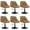 vidaXL Cadeiras de jantar girat&oacute;rias 6 pcs veludo castanho