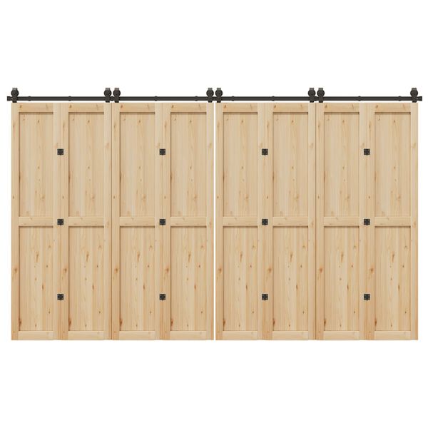 vidaXL Kit de ferragens para porta deslizante 366 cm aço preto