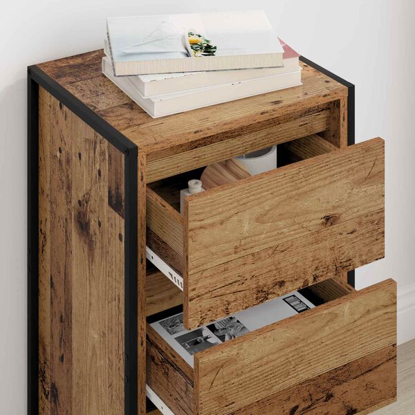 vidaXL Buffet Madeira Antiga 42 x 36 x 75,5 cm Madeira processada