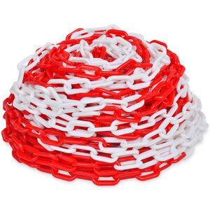 Cadeia de pl&aacute;stico de aviso, branco e vermelho, 30 m