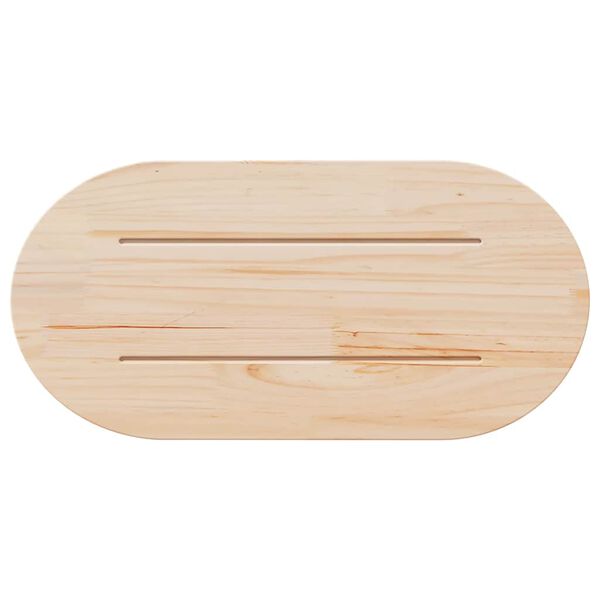 vidaXL Tampo de mesa oval 60x30x2,5 cm madeira de pinho maciça branco