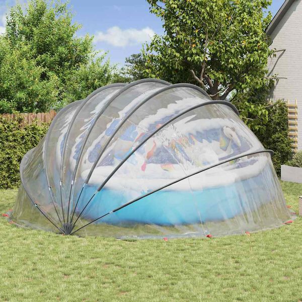 vidaXL C&uacute;pula de Piscina Manual Transparente 592 x 590 x 275 cm PVC
