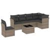 vidaXL 7 pcs conjunto sof&aacute;s p/ jardim c/ almofad&otilde;es vime PE cinzento