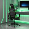 vidaXL Cadeira gaming couro artificial preto e verde