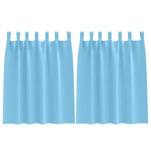 vidaXL Cortinas Blackout com Argolas 2 pcs Azul Claro 140 x 140 cm