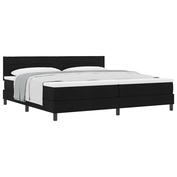 vidaXL Cama Box com colch&atilde;o com cabeceira Preto 200 x 200 cm tecido