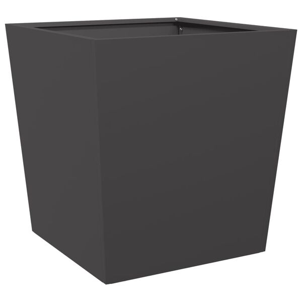 vidaXL Vaso/floreira de jardim 50x50x50 cm a&ccedil;o preto